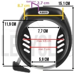 Antivol De Cadre à Clés Tectic 496 De Vélo ABUS -Vélo Soldes antivol de cadre a cles tectic 496 de velo abus full 5