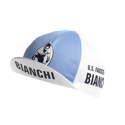 Casquette Vélo Vintage Bianchi - Blanc Et Bleu Clair 1 Casquette Vélo Vintage Bianchi - Blanc Et Bleu Clair