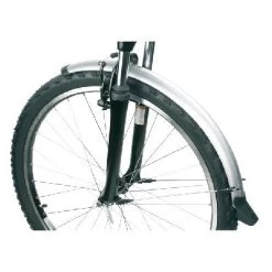 Messingschlager Paire De Garde Boue Pour Vélo 26 Pouces Avec Câble électrique - 60 Mm -Vélo Soldes garde boue argent avant et arriere pour velo 26 pouces 60 mm full 3