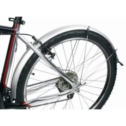 Messingschlager Paire De Garde Boue Pour Vélo 26 Pouces Avec Câble électrique - 60 Mm -Vélo Soldes garde boue argent avant et arriere pour velo 26 pouces 60 mm full 4
