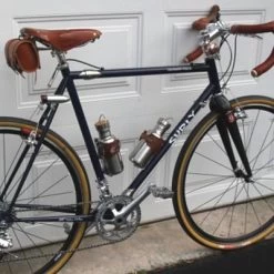 Point Porte Bidon Vintage Avec Lanière En Cuir -Vélo Soldes porte bidon vintage avec laniere en cuir full 4